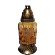 Lampiony i znicze - Znicz szklany z wkładem bursztyn 24 cm - miniaturka - grafika 1