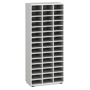 Regał sortujący PRIMO WHITE, 800 x 420 x 1781 mm, 45 przegród, biały - Inne meble biurowe - miniaturka - grafika 1