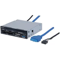Czytniki kart pamięci - Manhattan Multi-Card Reader/Writer USB 3.0 3.5 cala montażu 48-in-1 czyta większość formaty kart 101967 - miniaturka - grafika 1
