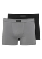 Majtki męskie - Bokserki (dłuższa nogawka) Savior 2-pak Esotiq Homme czarny, szary M - miniaturka - grafika 1