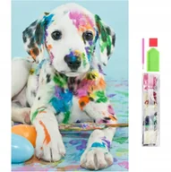 Zabawki kreatywne - HAFT DIAMENTOWY Pies maltańczyk MOZAIKA OBRAZ ZESTAW 5D 40x30 3131 - miniaturka - grafika 1
