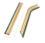 Słomki do napojów - ATL AG371C Metalowe słomki 10 el kolorowe AG371C - miniaturka - grafika 1