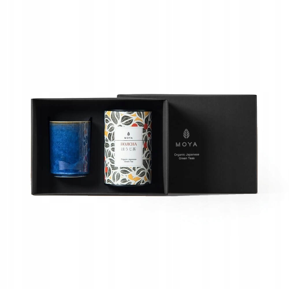 Zestaw prezentowy organiczna zielona herbata Moya Hojicha i kubek Kaze