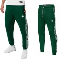 Odzież taktyczna i umundurowanie - Spodnie dresowe Pit Bull Oldschool Polly-Terry Tape Logo '24 - Ciemnozielone XXL - miniaturka - grafika 1