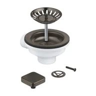Odpływy liniowe - Grohe Zestawy odpływowe - Zestaw odpływowy do zlewu, Brushed Hard Graphite 40400AL0 - miniaturka - grafika 1
