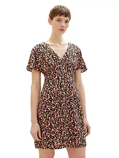 TOM TAILOR Denim Damska letnia sukienka z kwiatami, 31952 - Black Flower Print, XXL - Sukienki - miniaturka - grafika 1