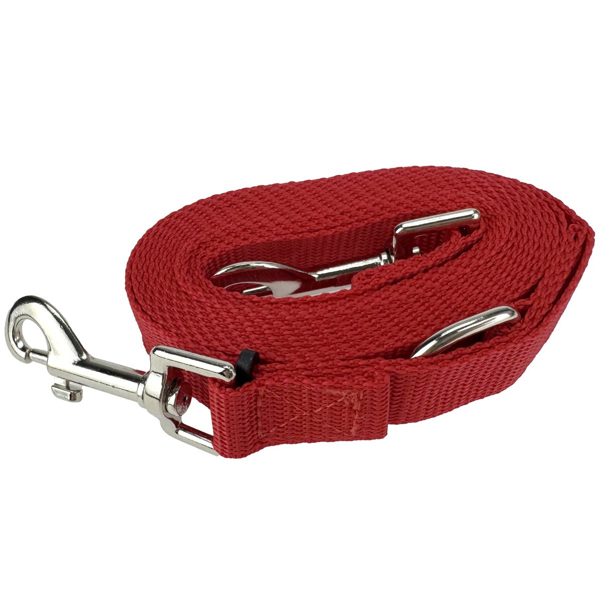 Smycz przepinana treningowa czerwona dla psa 5m