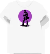 Koszulki i topy damskie - Koszulka damska biała z nadrukiem mangi i fioletowej aury XL - miniaturka - grafika 1