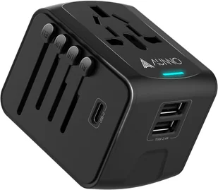 AUNNO Uniwersalny Adapter Zasilacz Podróżny USB C Podwójny USB - Pozostałe akcesoria do telefonów - miniaturka - grafika 1