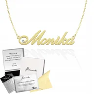 Naszyjniki - Złoty Naszyjnik z imieniem Monika SREBRO 925 Prezent ŻYCZENIA GRATIS - miniaturka - grafika 1