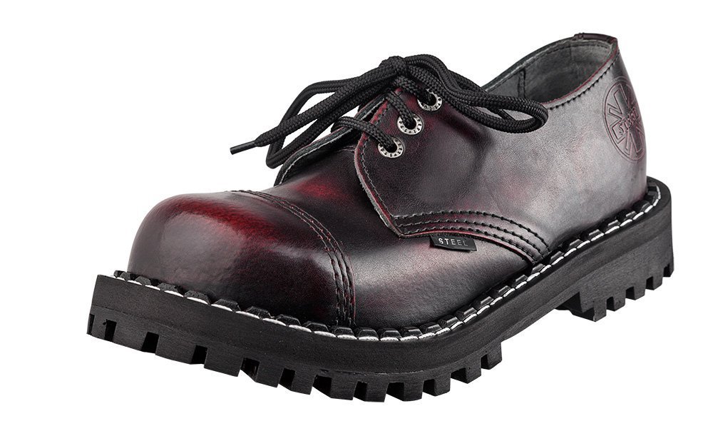 krótkie glany STEEL - RED / BLACK (3 dziurki)-42