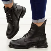 Botki damskie - Czarne płaskie botki damskie Vinceza 58578 - miniaturka - grafika 1