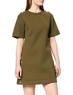 Sukienki - Love Moschino Damska sukienka z logo buts_Jersey z krótkim rękawem, wielokolorowy (Green+black 4007), 44 PL - miniaturka - grafika 1