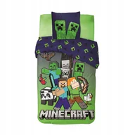 Pościel dla dzieci - Pościel Minecraft Dziecięca 140X200 Creeper Bawełniana Poszwa Komplet Steve - miniaturka - grafika 1