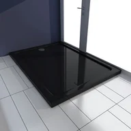Brodziki prysznicowe - vidaXL ABS czarny 80 x 110 cm - miniaturka - grafika 1