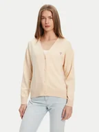 Swetry damskie - Guess Jeans Sweter 168521 Beżowy Classic Fit - miniaturka - grafika 1
