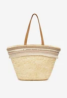 Torebki damskie - Beżowa Plażowa Torebka z Plecionki Zopolia - miniaturka - grafika 1