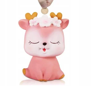 Urocza skarbonka w kształcie sarenki dla dziewczynki prezent na mikołaja - Skarbonki - miniaturka - grafika 1