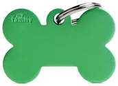 Odblaski i adresówki - Zawieszka Adresówka Identyfikator z grawerem dla psa i kota zielona kość L - miniaturka - grafika 1