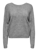 Swetry damskie - ONLY Sweter Manifesta 15329229 Szary Regular Fit - miniaturka - grafika 1