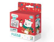Puzzle - Dodo Puzzle 16 z kolorowanką Świąteczny niedźwiadek DOP300355 - - miniaturka - grafika 1