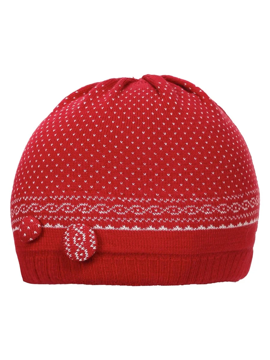 Dziewczęca czapka beanie z pikowanym wzorem czerwona Doll r.51