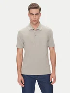 Koszulki męskie - Calvin Klein Polo LV04LB220G Beżowy Regular Fit - miniaturka - grafika 1