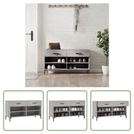 Szafki na buty - The Living Store Ławka na buty szara Sonoma 102x35x55 cm Materiał drewnopochodny - miniaturka - grafika 1