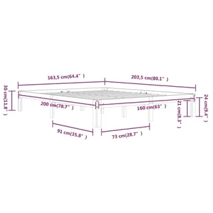 Lumarko Rama łóżka, biała, lite drewno sosnowe, 160 x 200 cm - Łóżka Lumarko Rama łóżka, biała, lite drewno sosnowe, 160 x 200 cm - Łóżka - miniaturka - grafika 9