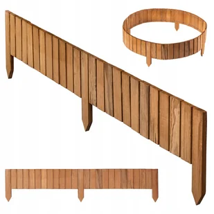 OBRZEŻE PALISADA OGRODOWA PŁOTEK DREWNIANY TRAWNIKOWY WBIJANY DĄB 15x116 - Ogrodzenia - miniaturka - grafika 1