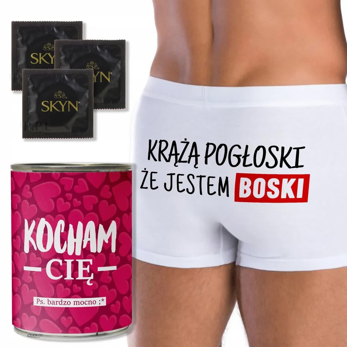 ZABAWNA PUSZKA BOKSERKI Prezent Na Walentynki JESTEM BOSKI - L