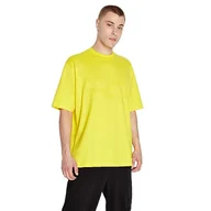 Bluzy męskie - Armani Exchange Męska bluza polo oversized Heavy Cotton Jersey Embossed Logo Jumper, żółty, L - miniaturka - grafika 1