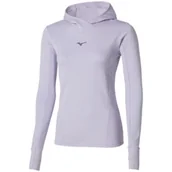 Bluzy sportowe damskie - MIZUNO Damska ocieplana bluza do biegania Active Warmalite Hooded Long Sleeve Top Icelandic Blue - miniaturka - grafika 1