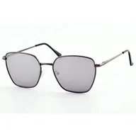 Okulary przeciwsłoneczne - Klasyczne okulary przeciwsłoneczne metalowe srebrne lustra hm-1585 z fleksami - miniaturka - grafika 1