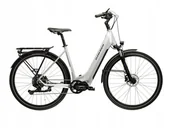 Rowery elektryczne - Elektryczny rower trekkingowy KROSS TRANS HYBRID 5.0 LS rozmiar L Srebrny - miniaturka - grafika 1