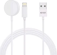 Ładowarki do telefonów - Ładowarka indukcyjna 4kom.pl Kabel 150cm UltraBoost 2w1 do Apple Watch iPhone iPad White - miniaturka - grafika 1