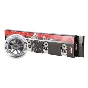 PU 90x24 82A BIAŁE (4 szt.) + ABEC-7 CHROME (8 szt.) ZESTAW NILS EXTREME - Akcesoria do skatingu - miniaturka - grafika 3