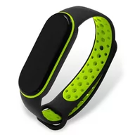 Akcesoria do smartwatchy - PASEK OPASKA MESH do XIAOMI MI BAND 5/6 (czarno-zielony) - miniaturka - grafika 1