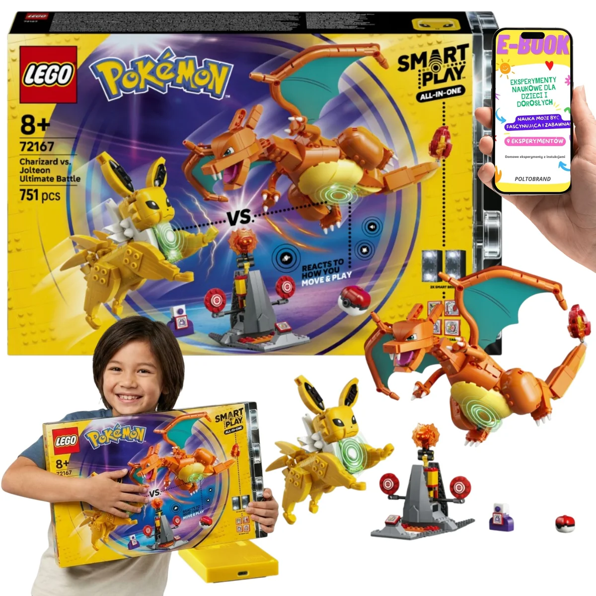 LEGO Pokémon SMART Play Wszystko w Jednym Charizard kontra Jolteon Ostateczna Bitwa 72167 Klocki