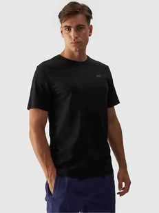 T-shirt męski gładki 4F 4FWMM00TTSHM1843-20S Czarny - Koszulki męskie - miniaturka - grafika 1