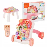 Chodziki - CHODZIK DLA DZIECKA PCHACZ INTERAKTYWNY STOLIK EDUKACYJNY 3w1 PIANINKO - miniaturka - grafika 1