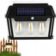 Lampy ogrodowe - Lampa solarna 3 LED SP-235 1600lm z czujnikiem ruchu, 1800mAh, czarny - miniaturka - grafika 1