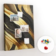 Tablice i flipcharty - Korkowy Organizer na Notatkl, Tablica 70x100 cm + Kolorowe Pinezki - Linie abstrakcja - miniaturka - grafika 1
