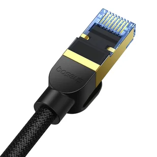 Kabel sieciowy w oplocie kat. 7 Baseus Ethernet RJ45, 10Gbps, 0,5m (czarny) - Kable miedziane - miniaturka - grafika 5