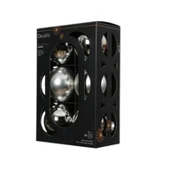 Bombki - Bombka szklana mix połysk/mat śr. 8 cm srebrna 6 szt. - miniaturka - grafika 1