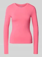 Bluzki damskie - Bluzka z długim rękawem z dekoltem okrągłym - miniaturka - grafika 1