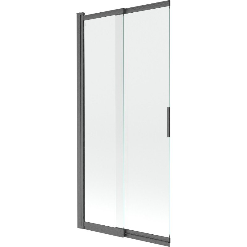 Mexen Fox parawan nawannowy 2-skrzydłowy przesuwny 85 x 150 cm, transparent, gun gray szczotkowany - 891-085-002-66-00