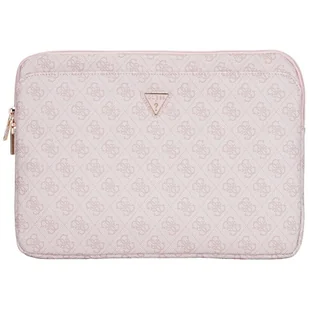 Torba Guess Sleeve 14" 4G Zipper Pocket Triangle Logo różowy - Torby na laptopy - miniaturka - grafika 1