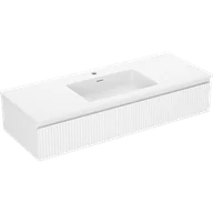 Szafki łazienkowe - Mexen Rivel szafka łazienkowa 120 cm z umywalką Otis, 1 szuflada, ryflowana , biała mat - 91A20-12023-1-BF01-W18M01 - miniaturka - grafika 1