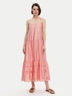 Sukienki - Fracomina Sukienka letnia FJ25SD3001W400E5 Koralowy Relaxed Fit - miniaturka - grafika 1